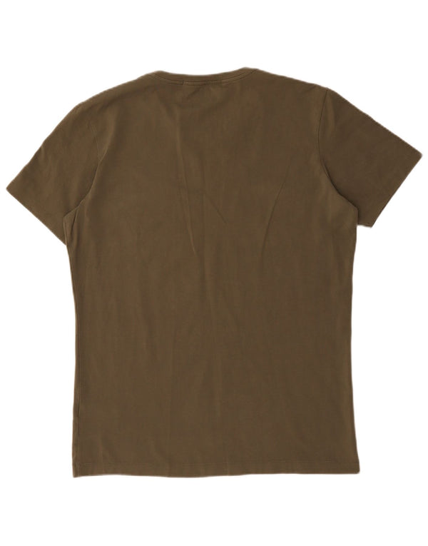 Calvin Klein Jeans Mens T-Shirt Top XL Khaki Cotton