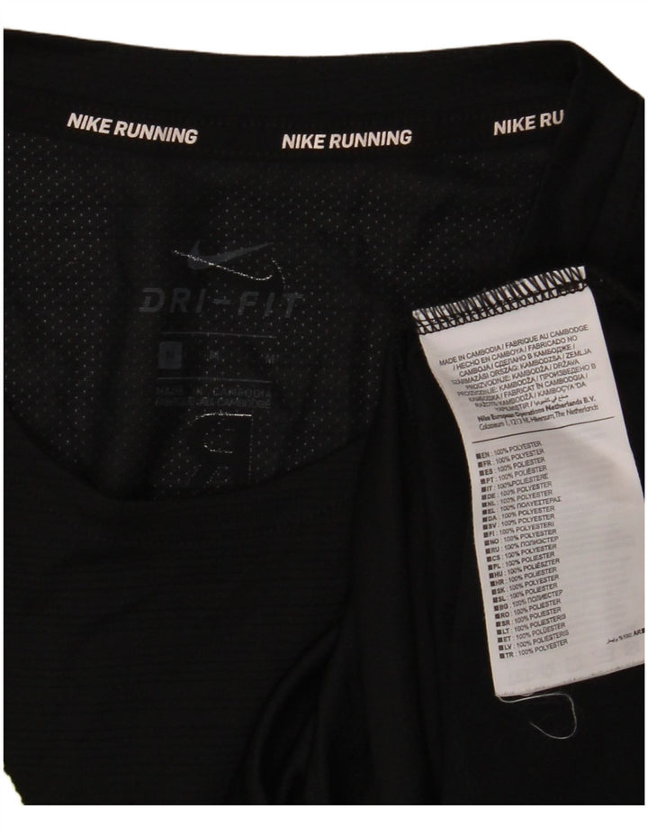 NIKE Womens Dri Fit Graphic T-Shirt Top Medium Black Polyester