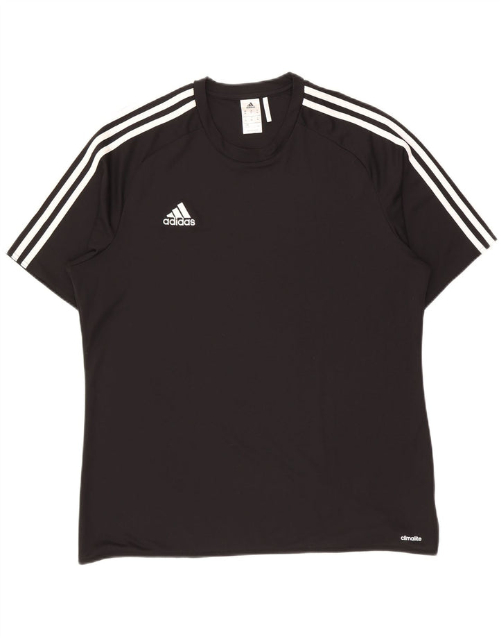 Adidas Mens Climalite T-Shirt Top XL Black Polyester