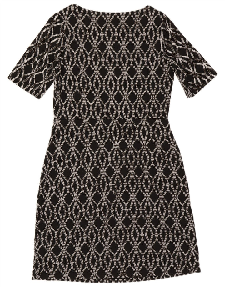 Next Womens Sheath Dress UK 12 Medium Grey Geometric Polyester