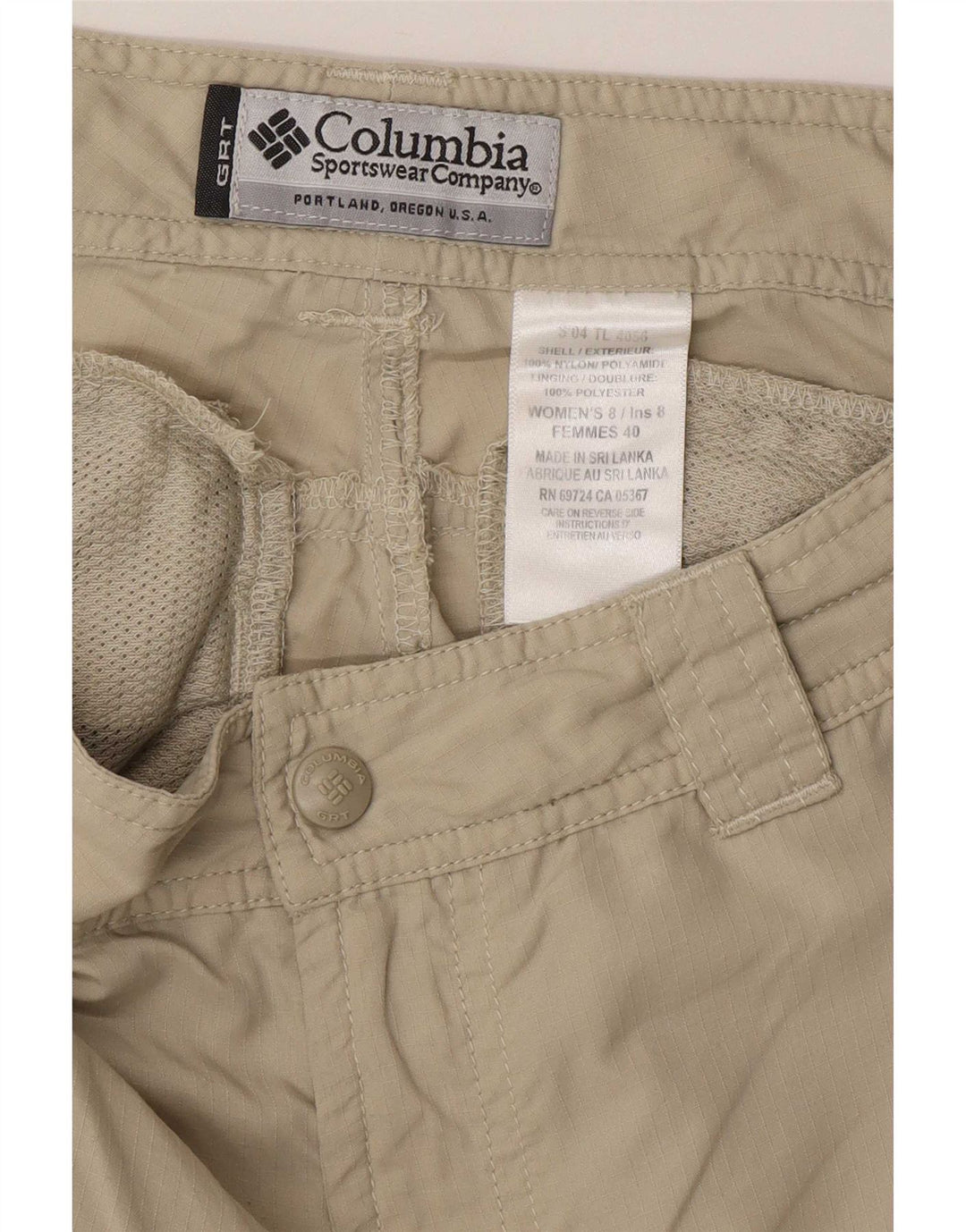 Damskie spodenki cargo Columbia US 8 Medium W30, beżowy nylon