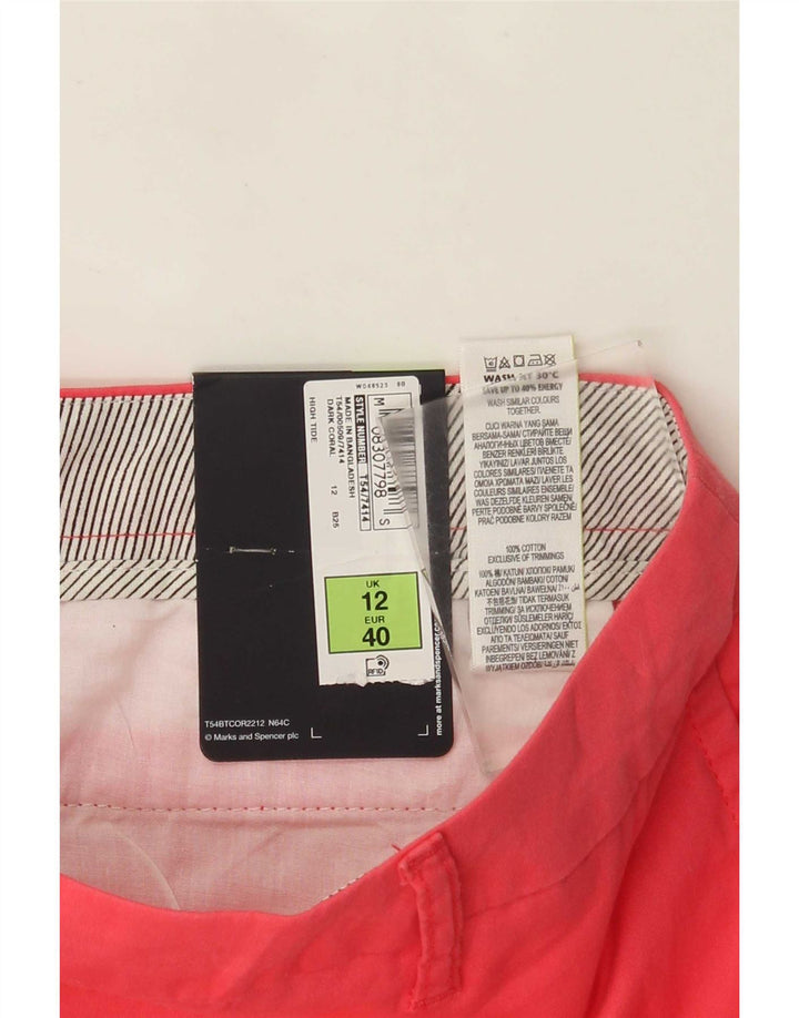 Marks & Spencer Chino Shorts til kvinder UK 12 Medium W32 Pink Bomuld