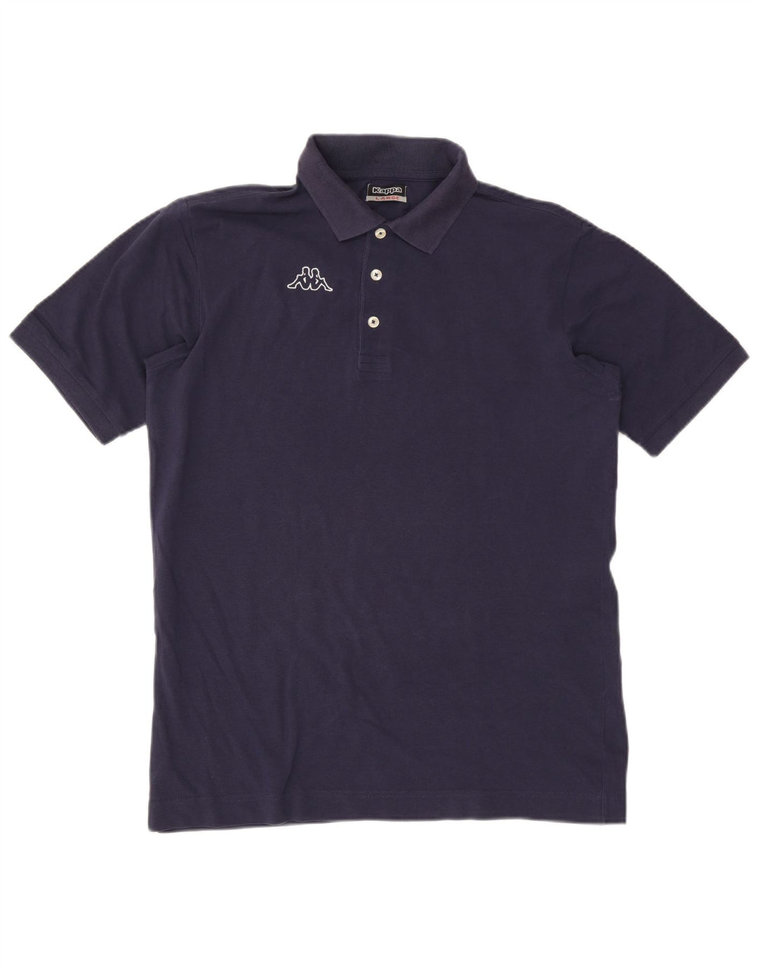 Kappa Mens Graphic Polo Shirt Large Navy Blue Cotton