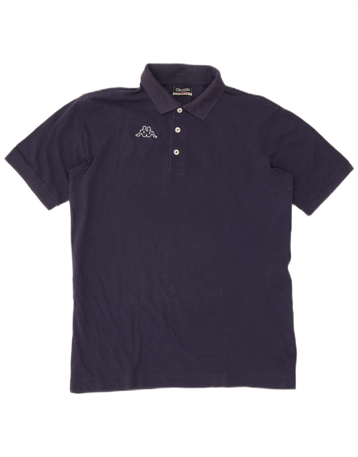 Kappa Mens Graphic Polo Shirt Large Navy Blue Cotton