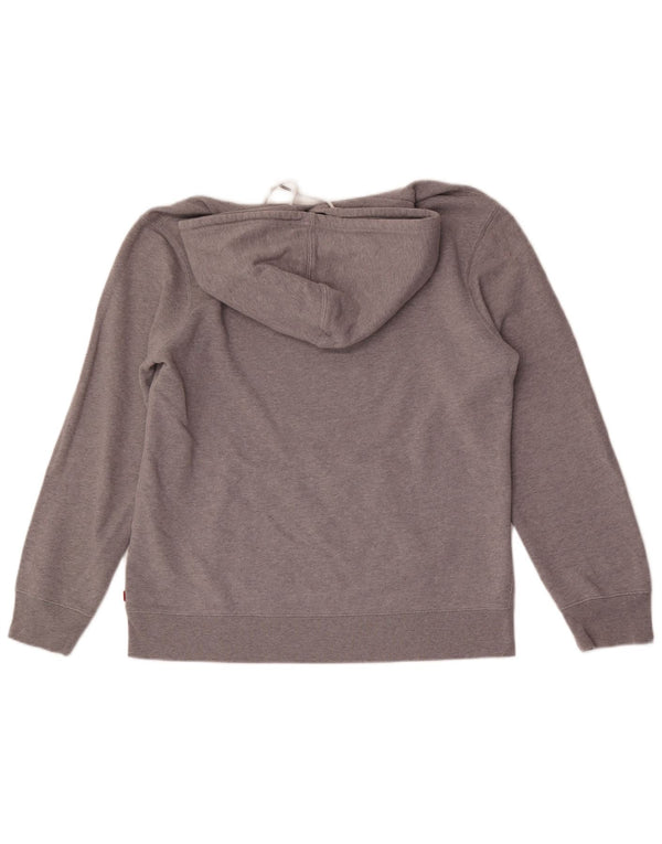 Maglione con cappuccio grafico da uomo Levi's Large in cotone grigio