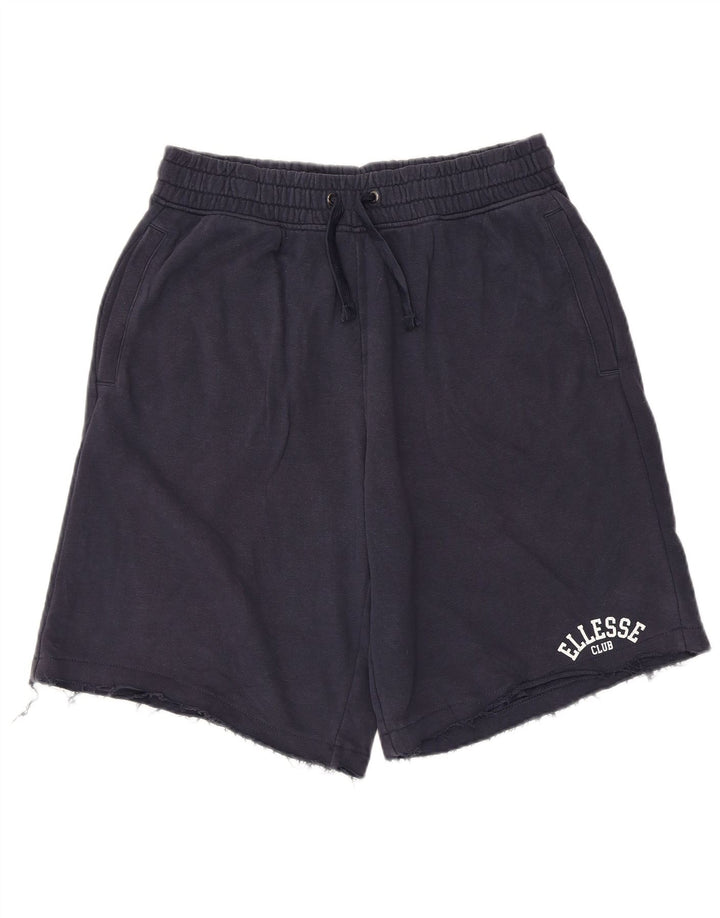 Ellesse Mens Graphic Sport Shorts Large  Navy Blue Cotton
