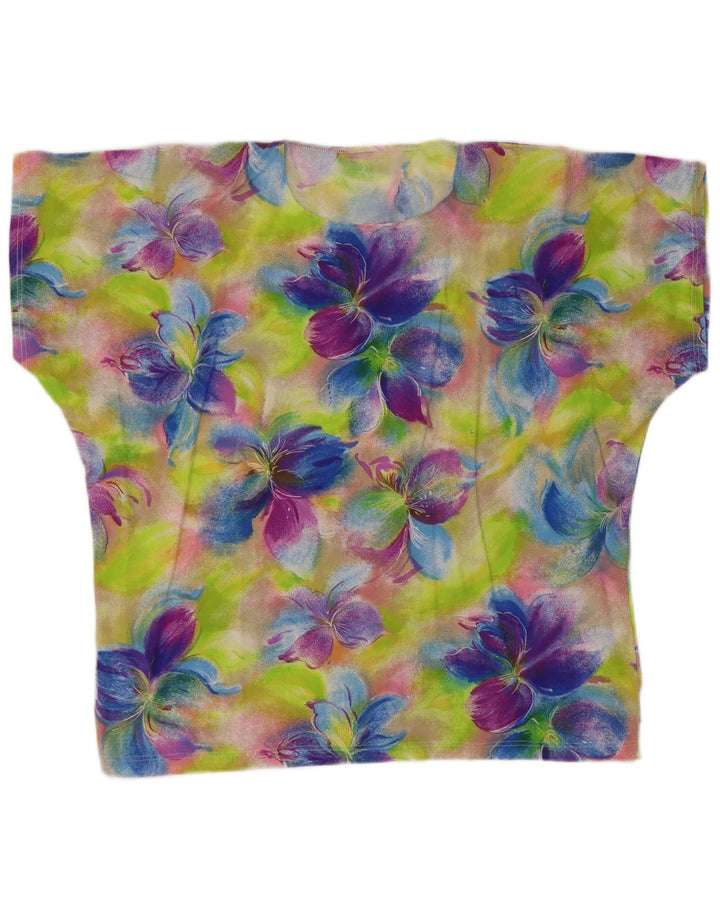 Vintage Womens Blouse Top UK 18 XL Multicoloured Floral