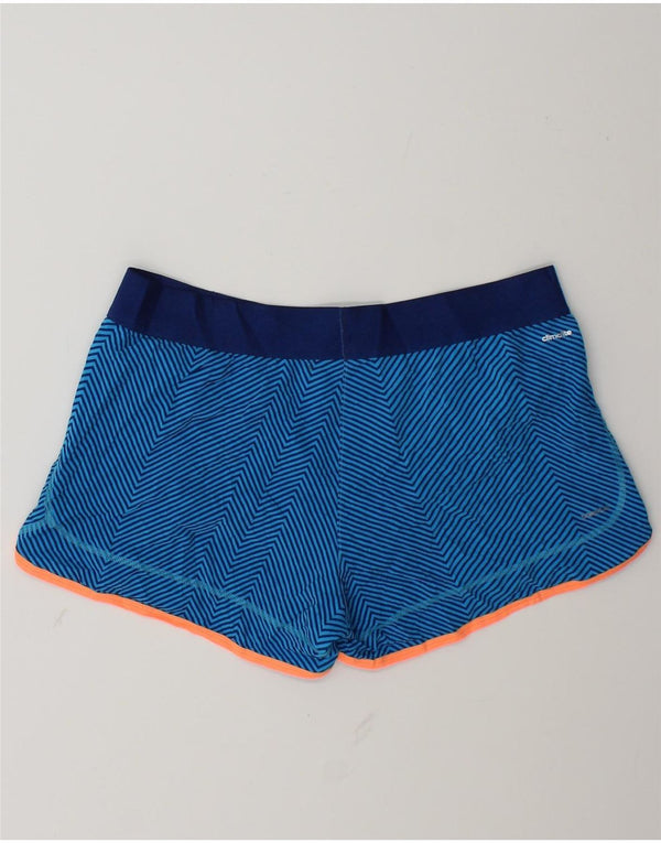 Adidas Damen Climalite Sport Shorts UK 12/14 Mittelblauer Nadelstreifen