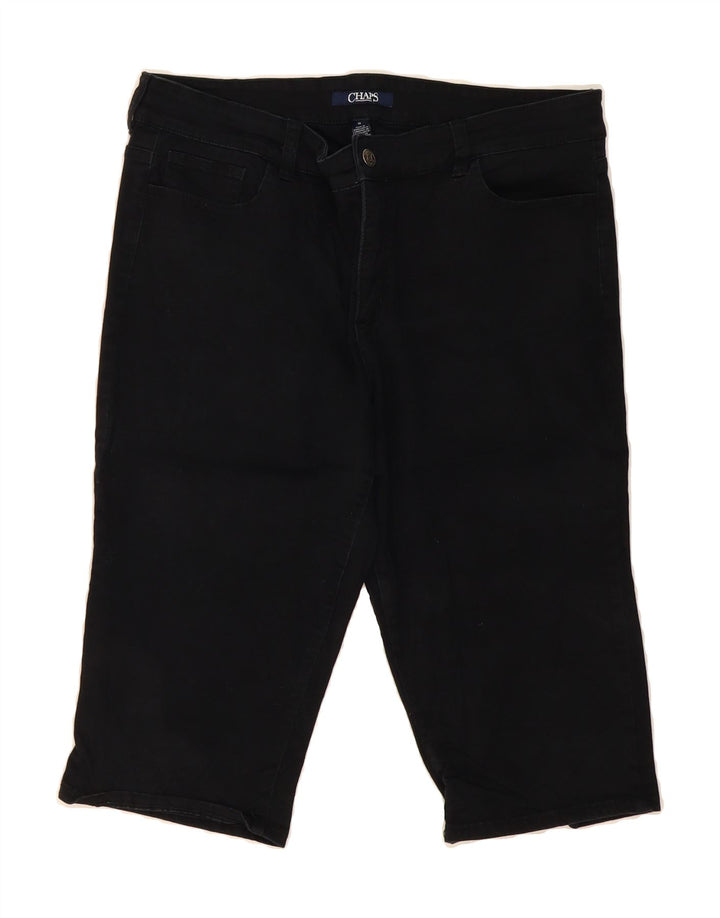 CHAPS Womens Bermuda Denim Shorts US 16 2XL W38 Black Cotton Vintage Chaps and Second-Hand Chaps from Messina Hembry 