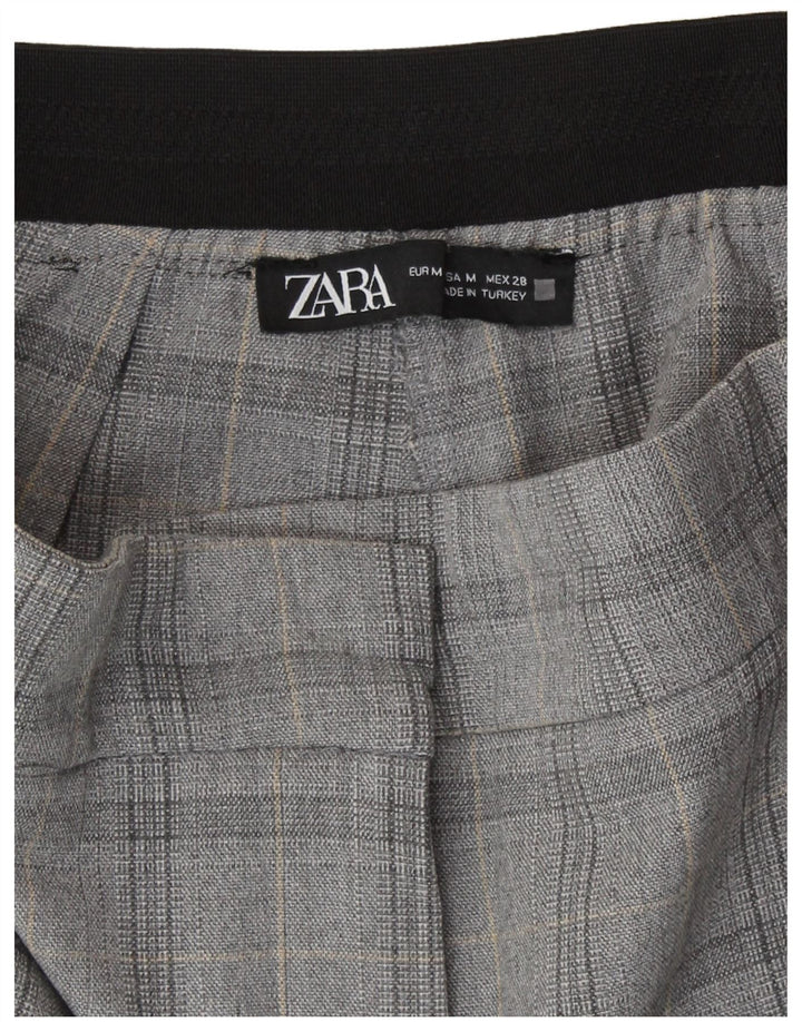 Zara Dame Slim Chino Bukser Medium W28 L27 Grå ternet polyester