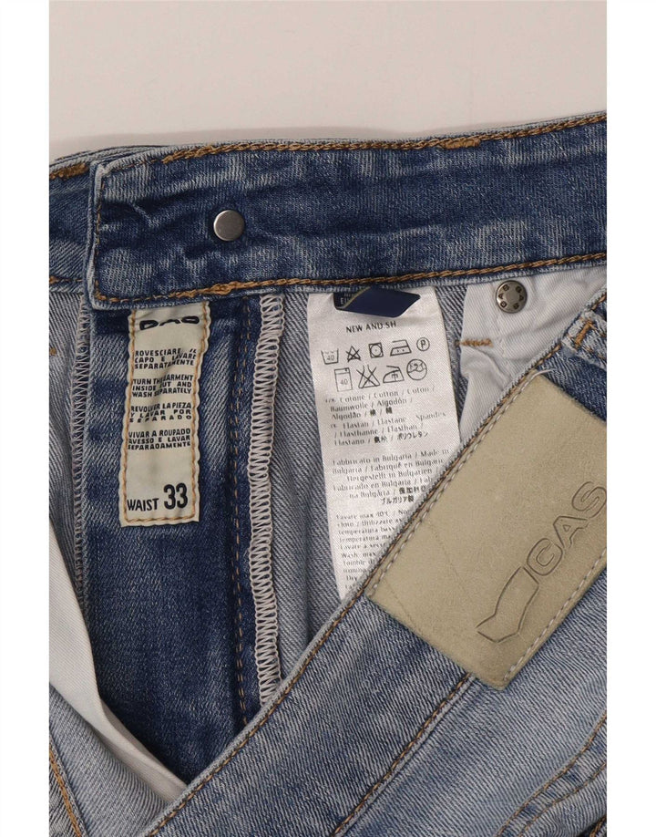 Gas Mens Denim Shorts W33 Medium Blue Cotton