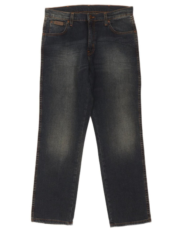 Wrangler Mens Texas Stretch Straight Jeans W32 L30 sötétkék