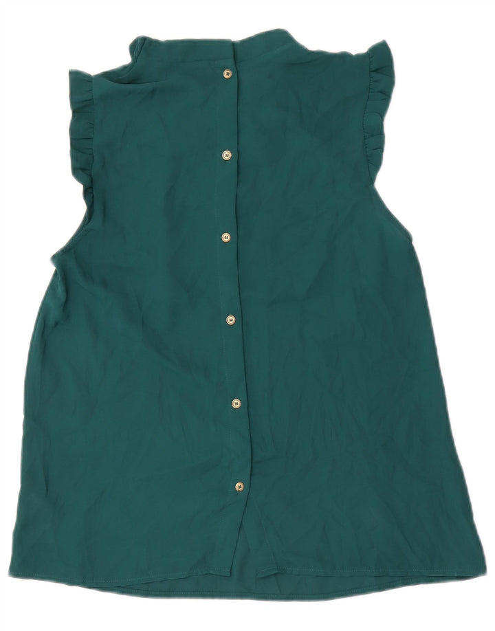 Oasis Dame ærmeløs bluse Top UK 10 Lille grøn polyester