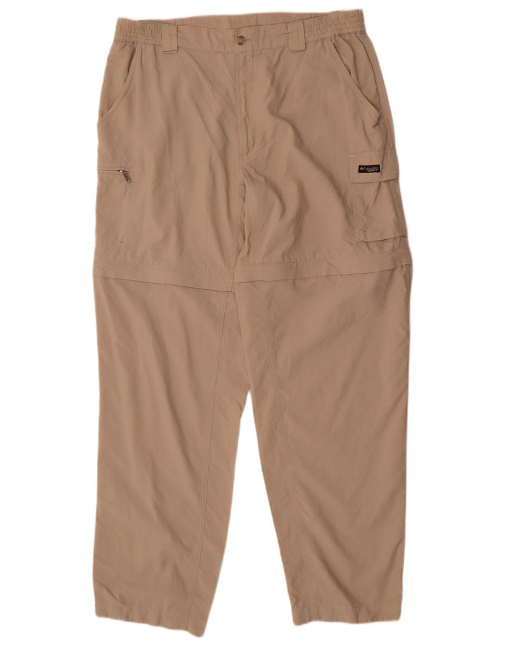 COLUMBIA Womens Straight Cargo Trousers Large W32 L30 Beige Polyester