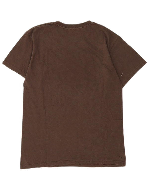 Hard Rock Cafe Mens Boston Graphic Camiseta Top Pequeño Algodón Marrón