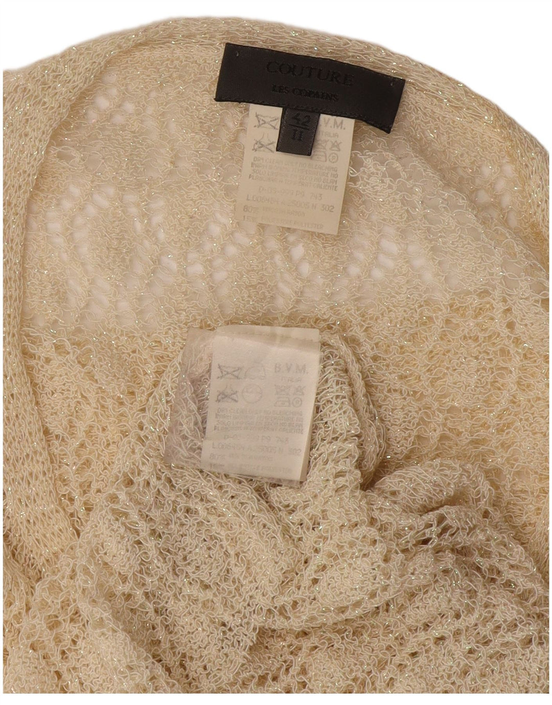 Les Copains Womens See Through Cardigan Sweater IT 42 Medium Off White