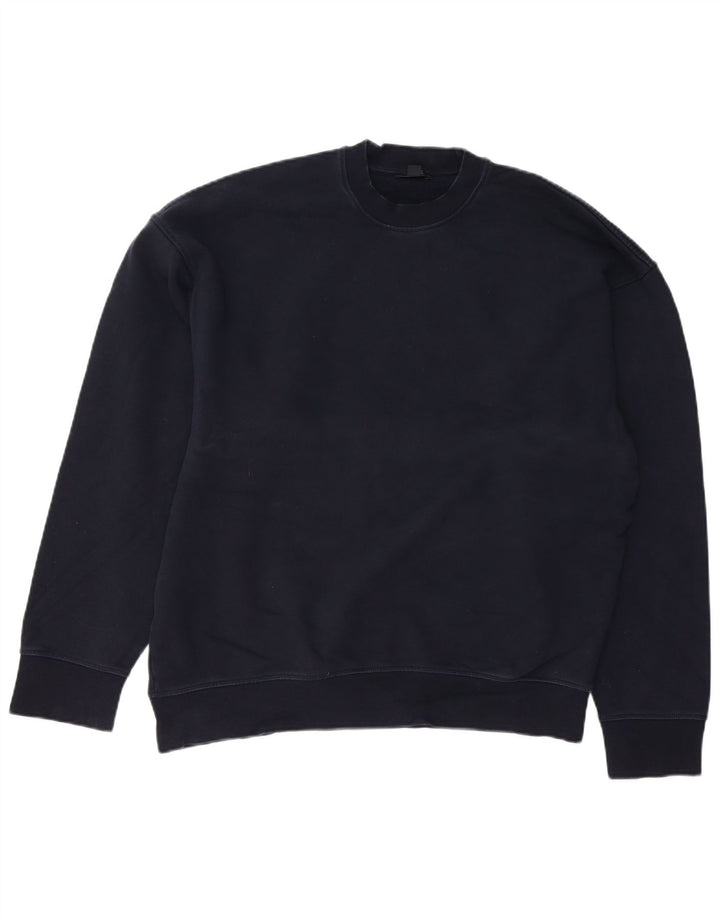 COS Herren-Sweatshirt, Pullover, groß, marineblau, Baumwolle