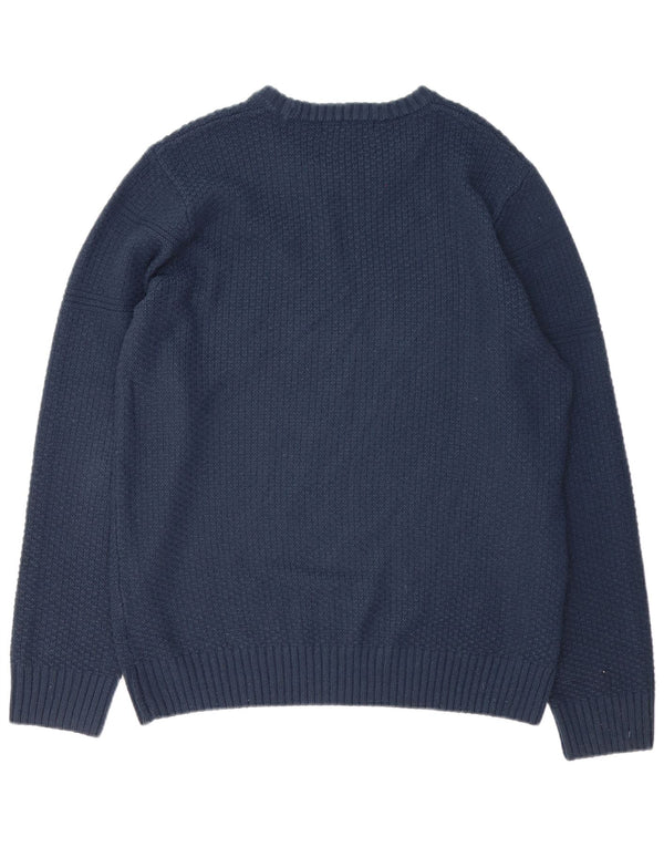 Crew Clothing Mens Crew Neck Jumper Sweater Large Navy Blue Acrylic