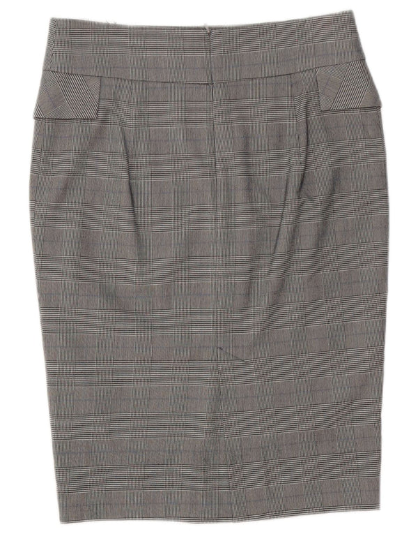 Zara Dame Midi Pencil Skirt Medium W30 Grey Check
