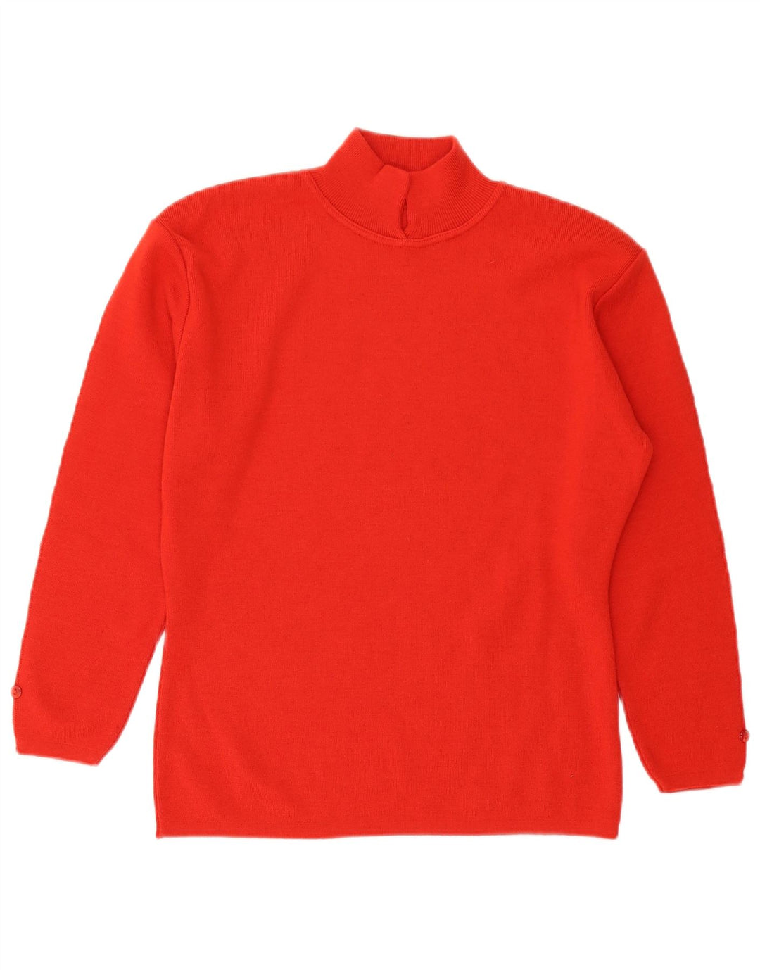 Vintage Womens Turtle Neck Jumper Sweater UK 14 Large Orange Wool