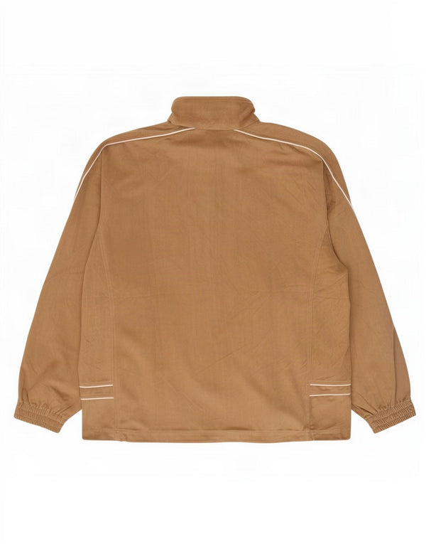 Diadora Mens Velour Tracksuit Top Jacket IT 56 2XL Poliéster Bege
