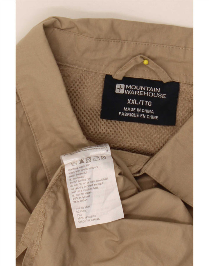 Mountain Warehouse Kortærmet Herreskjorte 2XL Beige Polyester