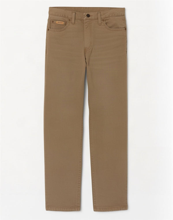 Calça Wrangler masculina Texas Straight Casual W31 L32 Algodão Bege