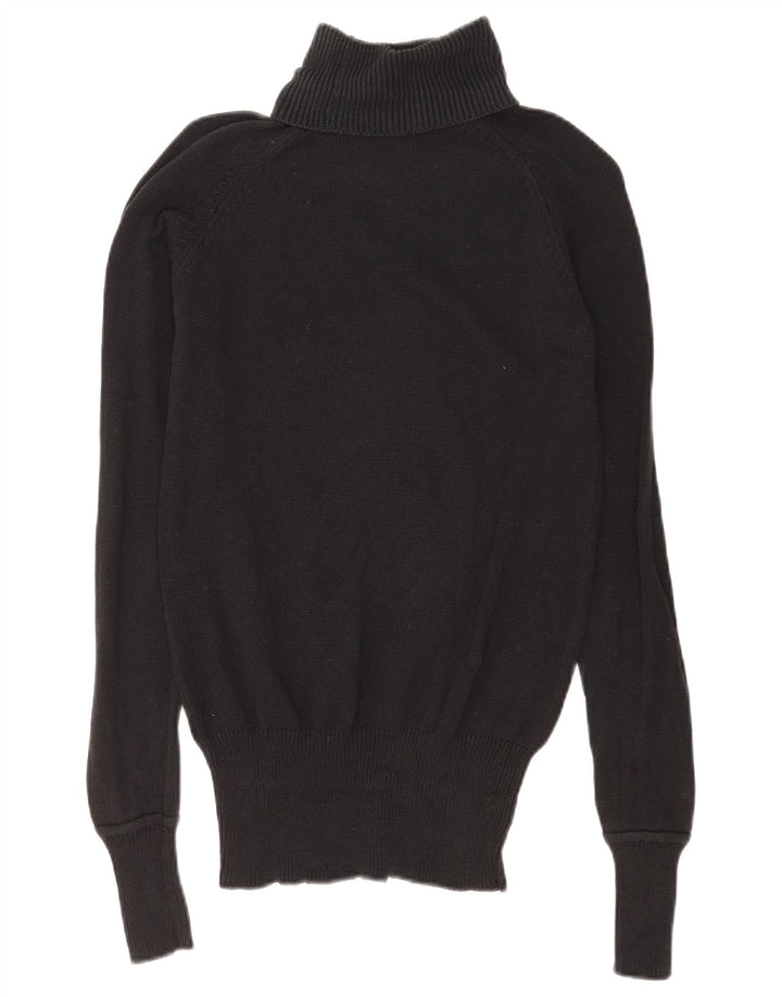 Maglione maglione a collo alto da donna Zara UK 14 cotone blu navy medio