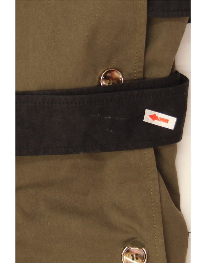 Trench oversize da donna Oasis UK 10 piccolo poliestere color block kaki