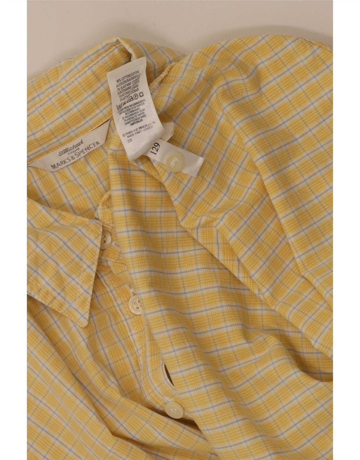 Marks & Spencer Damen St. Michael Hemd UK 12 Mittelgelb kariert