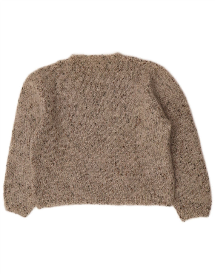 Vintage Womens Crew Neck Jumper Sweater UK 14 Medium Grey Flecked