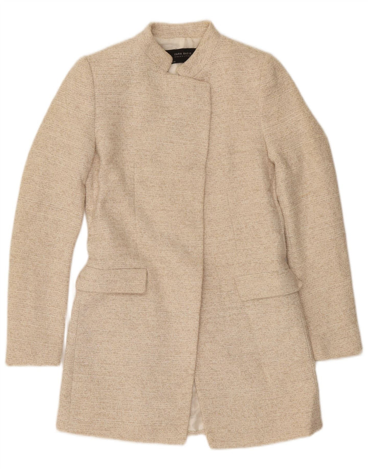 Soprabito aperto da donna Zara UK 10 piccolo in cotone beige