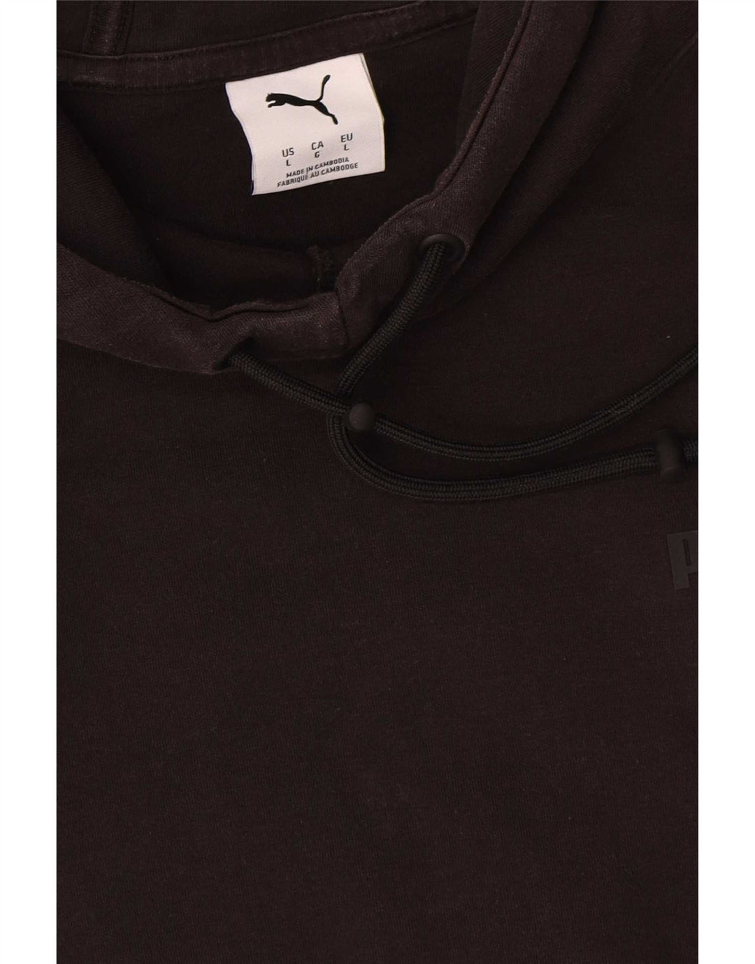 Puma Mens Hoodie Jumper Large Black Cotton
