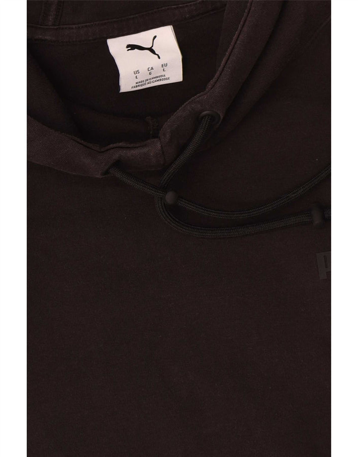 Puma Mens Hoodie Jumper Large Black Cotton