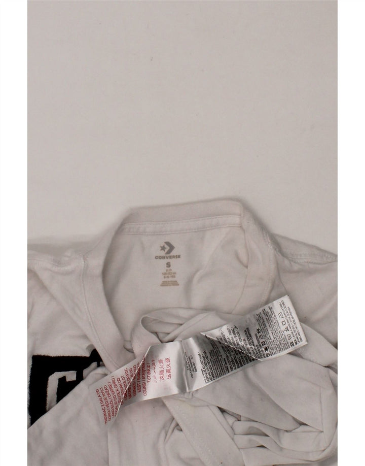 CONVERSE Boys Graphic Top Long Sleeve 8-9 Years Small  White Cotton Vintage Converse and Second-Hand Converse from Messina Hembry 