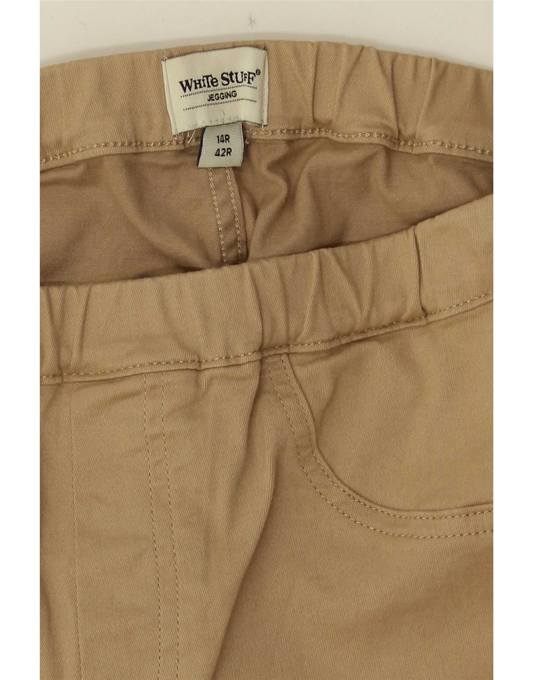 White Stuff Womens Jegging Cropped Trousers UK 14 Medium W30 L25 Beige