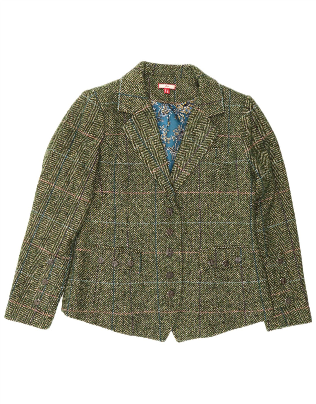 Giacca blazer a 5 bottoni da donna Joe Browns UK 14 grande pied de poule verde