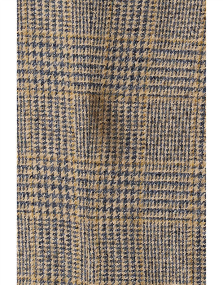 Burberrys Damen-Blazer mit 3 Knöpfen, UK 12, Mittelblau mit Hahnentrittmuster