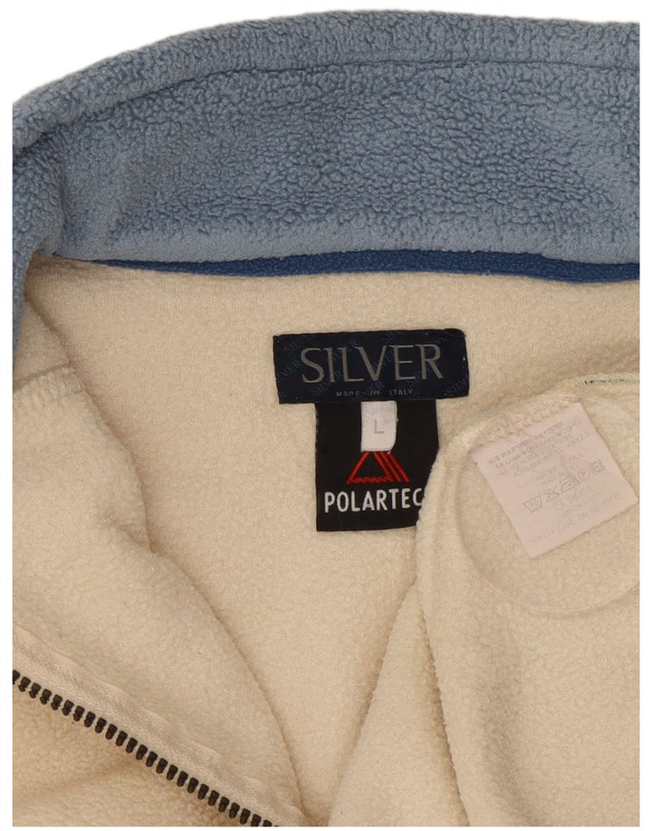 POLARTEC Womens Zip Neck Fleece Jumper UK 16 Large White Polyester