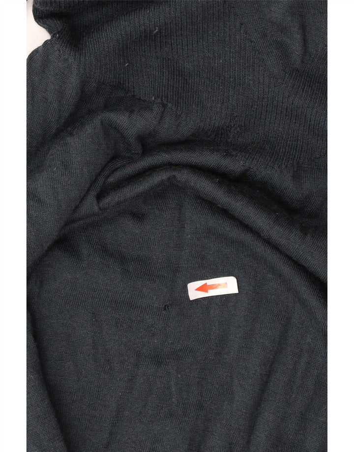 Liu Jo Womens Front Tie V-Neck Jumper Sweater UK 10 Small Black Wool