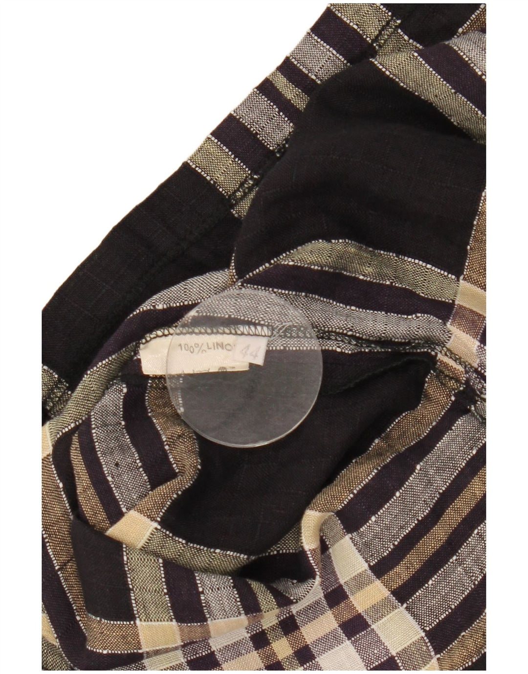 Vintage Womens 1 Button Short Sleeve Blazer Jacket IT 44 Medium Black Plaid