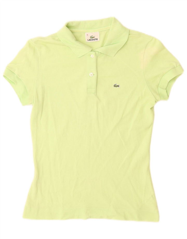 Lacoste Womens Polo Shirt Size 38 Medium Green Cotton
