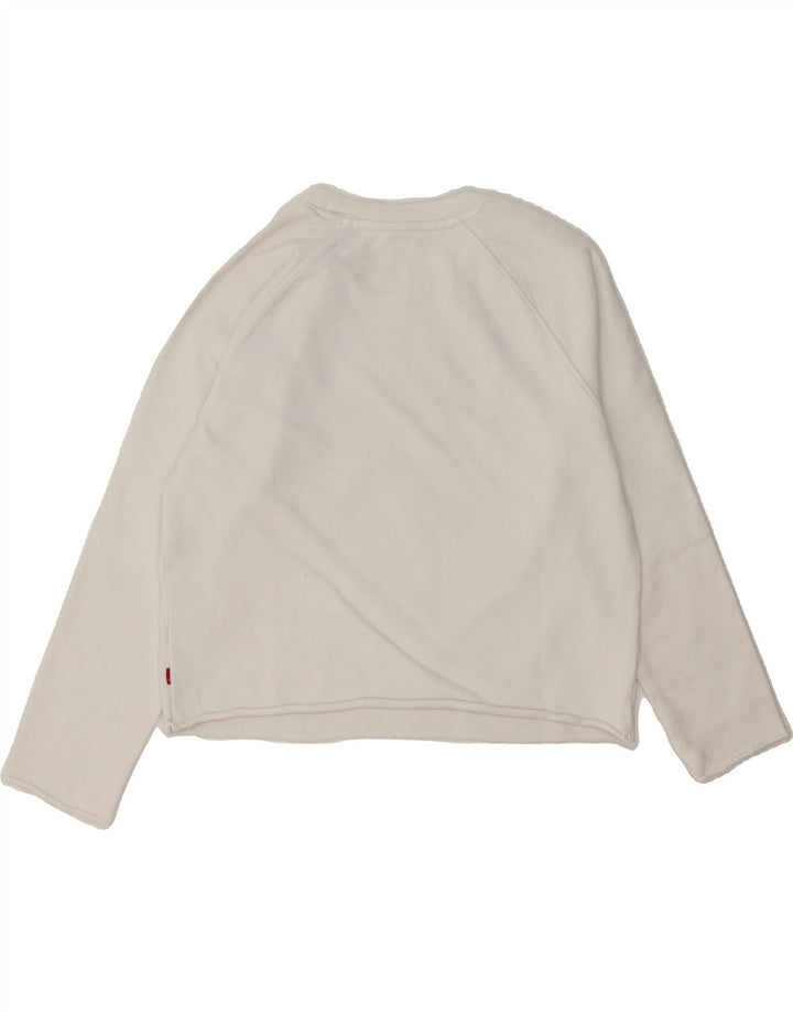 LEVI'S Womens Graphic Sweatshirt Jumper UK 16 Large White Cotton Vintage Levi's and Second-Hand Levi's from Messina Hembry 