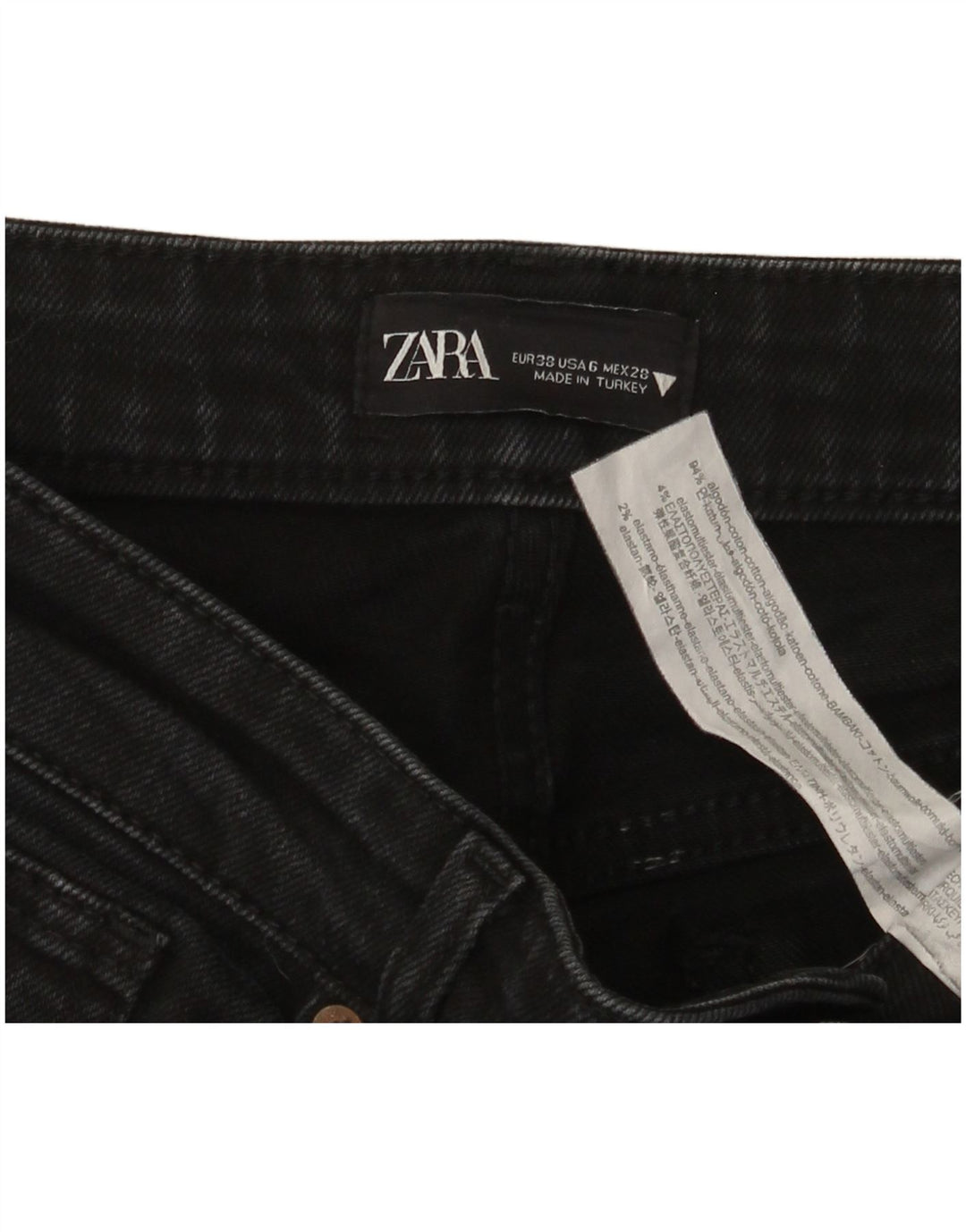 Zara Womens Bootcut Jeans EU 38 Small W28 L26 Black Cotton