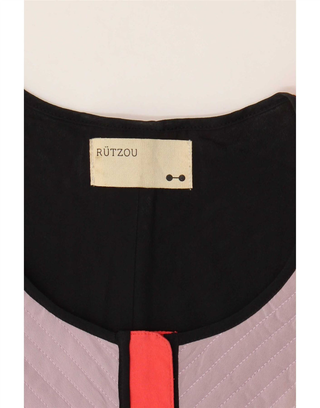 Rutzou Womens Crop Waistcoat EU 40 Medium Multicoloured Colourblock Silk