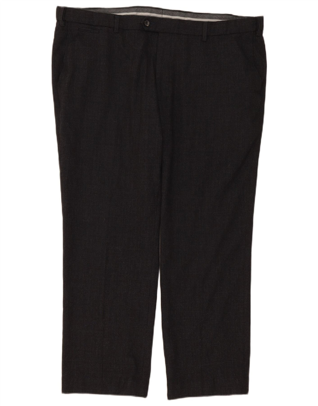 Marks & Spencer Mens Tailored Fit Straight Suit Trousers W42 L29 Grey Check