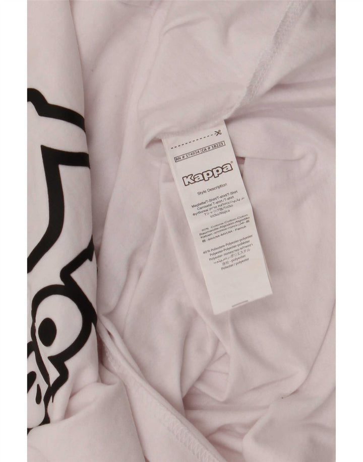 Kappa Herre Grafisk T-Shirt Top Medium Hvid Bomuld