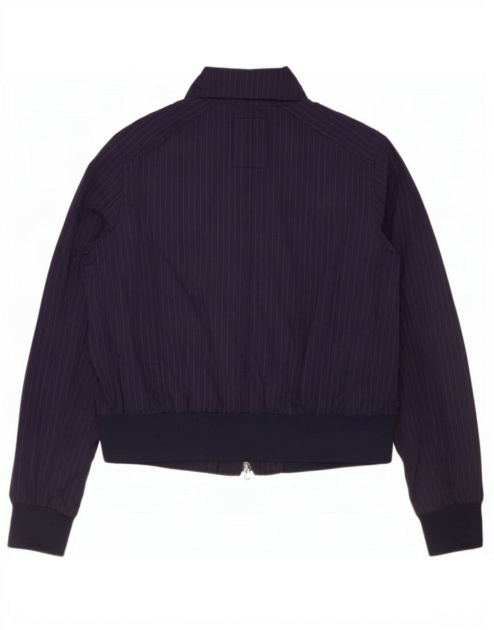 Giubbotto bomber da donna Playlife UK 16 grande poliestere a righe blu navy