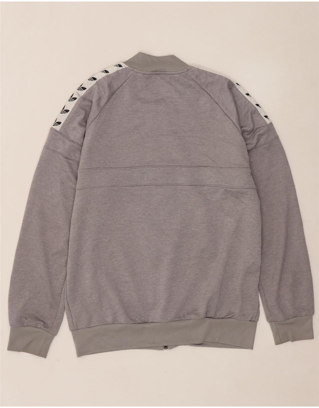 ADIDAS Mens Graphic Tracksuit Top Jacket Large Grey Colourblock Polyester