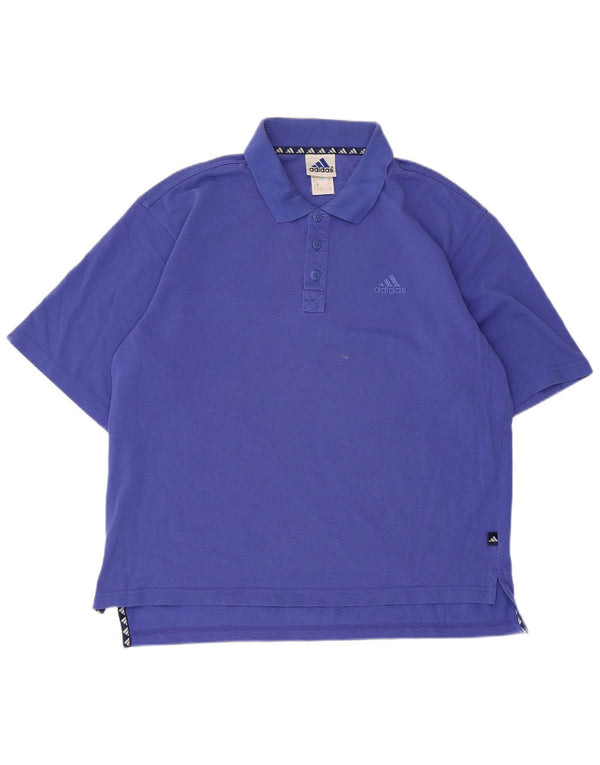 Adidas Mens Polo Shirt UK 40/42 Medium Purple Cotton